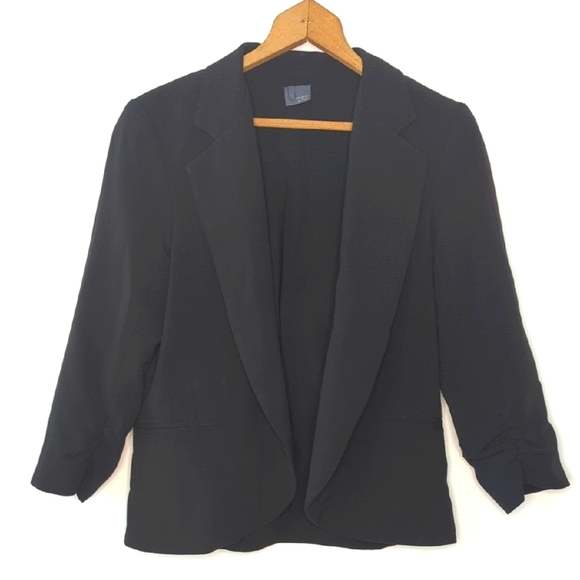 Sparkle & Fade Junior's L Black Blazer Ruched Sleeves Urban Outfitters - Picture 1 of 6